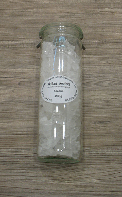 Bild von ATLAS weiss Kristallsalz Stücke 600 g im Glas
